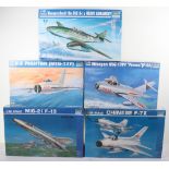 Five Trumpeter 1:32 scale Fighter Jets model kits