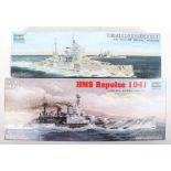 Two Trumpeter 1:350 scale British Battleship model kits