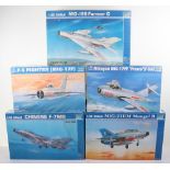 Five Trumpeter 1:32 scale Fighter Jets model kits