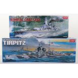 Two Academy 1:350 scale German Battleship model kits