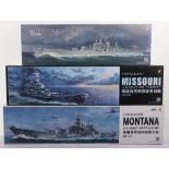 Three Very Fine 1:350 scale U.S Navy Battleships model kits