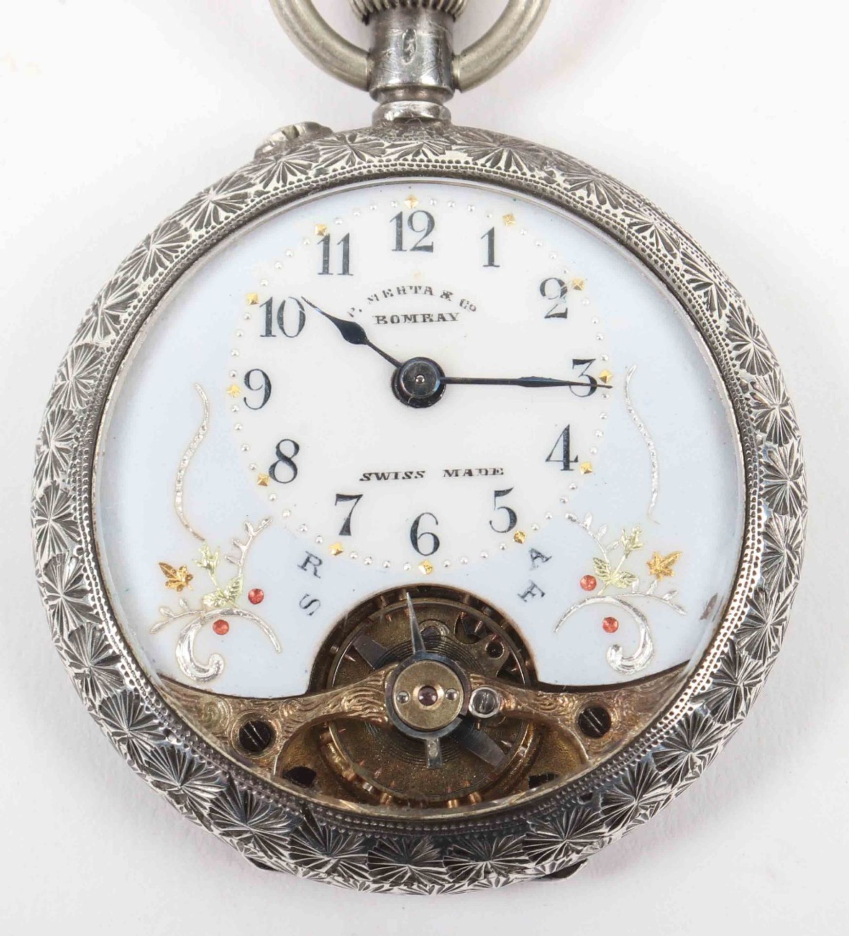 A silver (935) Hebdomas ladies pocket watch - Bild 3 aus 8