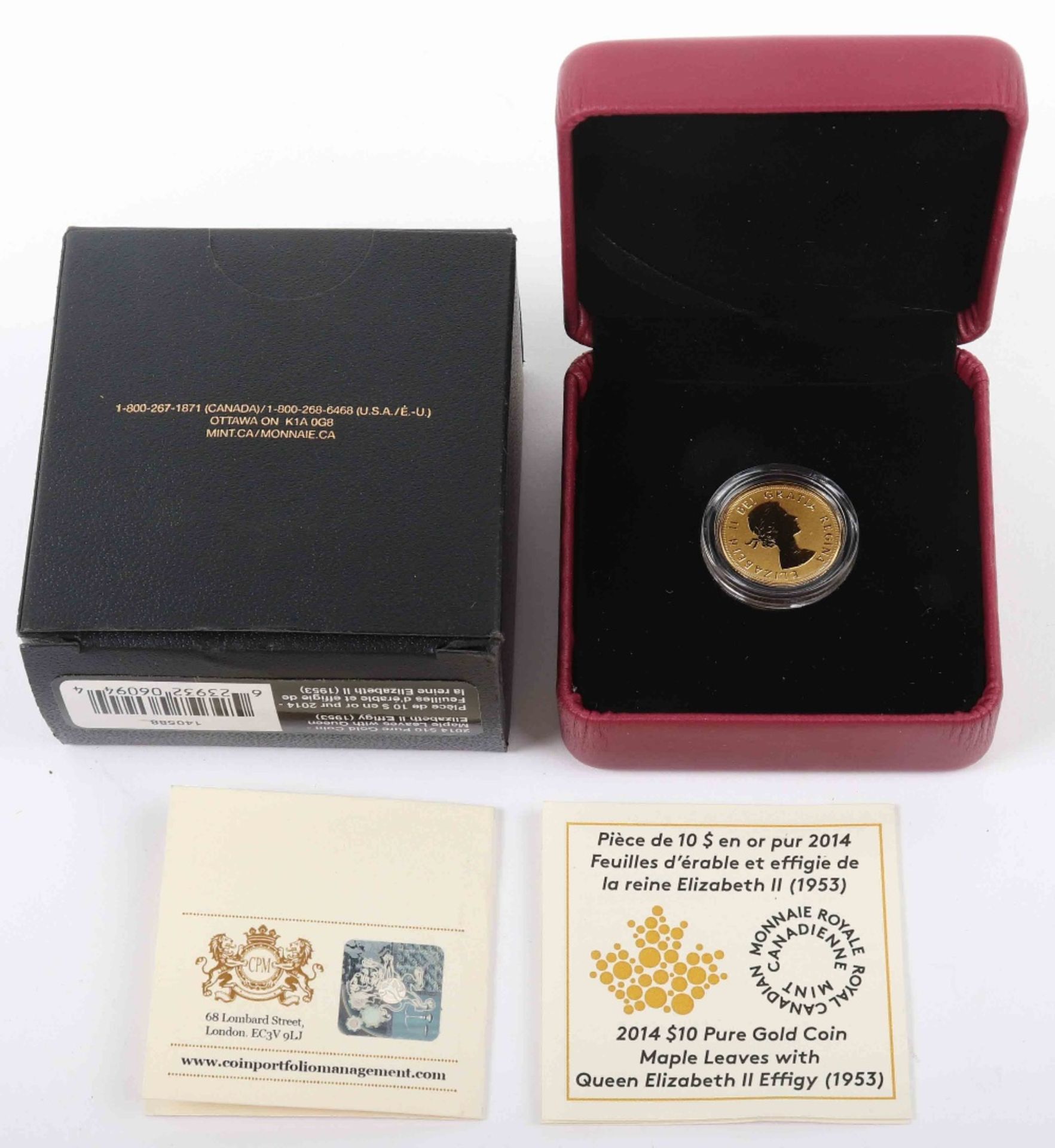 2018 Canada QEII Coronation 1/4oz proof (.999) gold coin, 7.8g - Bild 2 aus 3