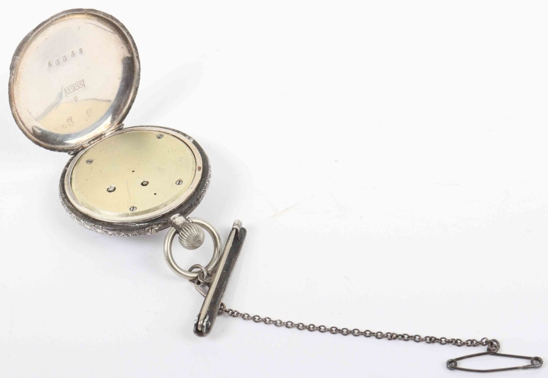 A silver (935) Hebdomas ladies pocket watch - Bild 6 aus 8