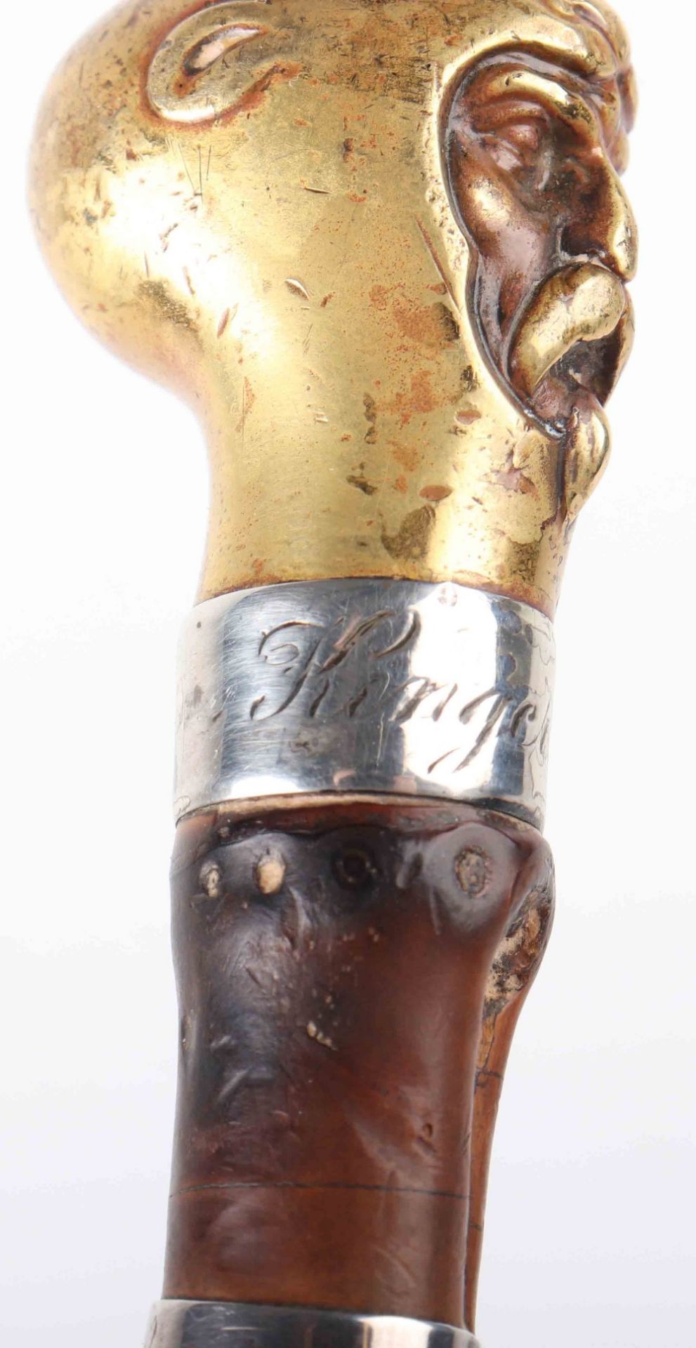 A 19th century Horse Racing memento silver banded bamboo walking cane - Image 14 of 21