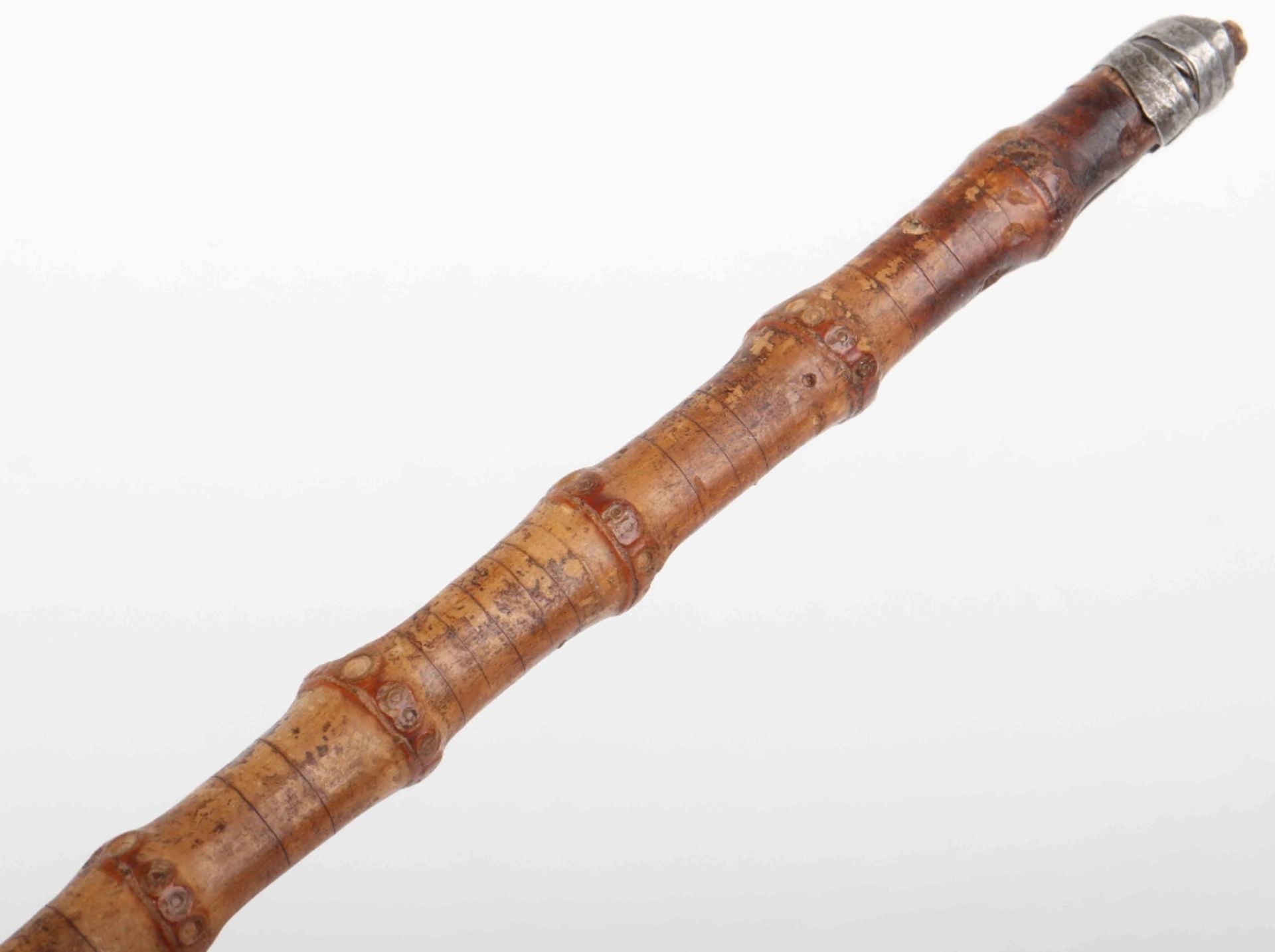A 19th century Horse Racing memento silver banded bamboo walking cane - Image 3 of 21
