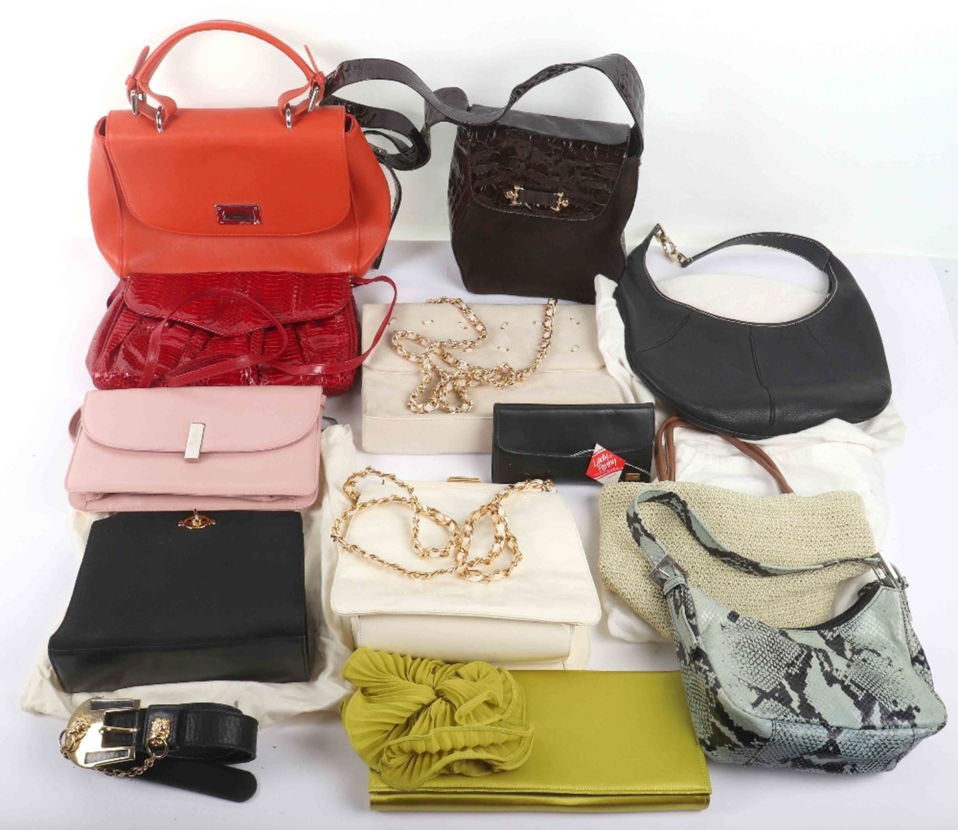 A selection of ladies handbags, including Bally, Kurt Geiger, Salvatore Ferragamo