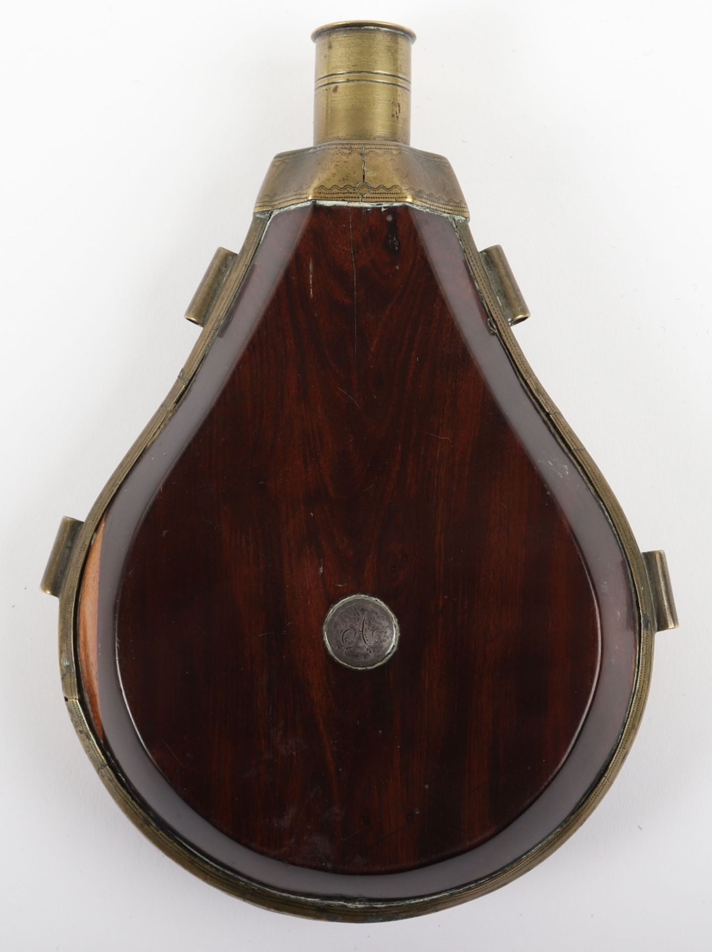 Fine and Unusual Anglo-Indian (or Franco-Indian?) Powder Flask of Indian Padauk Wood, Second Half of - Image 4 of 7
