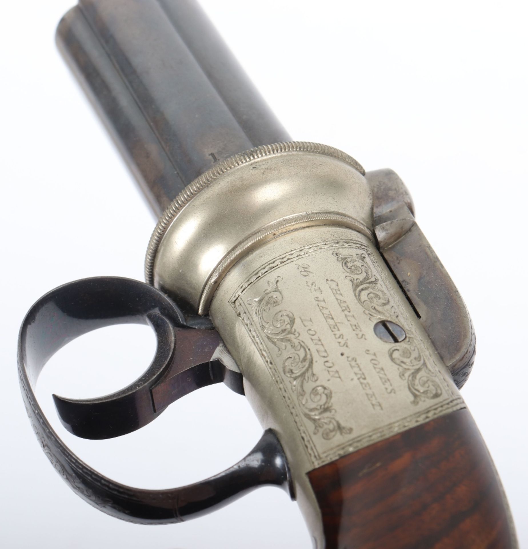 Good 6 Shot 172 Bore Self Cocking Percussion Pepperbox Revolver - Image 11 of 18