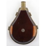 Fine and Unusual Anglo-Indian (or Franco-Indian?) Powder Flask of Indian Padauk Wood, Second Half of