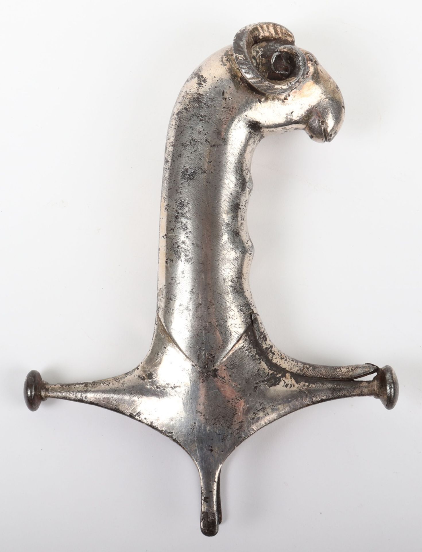 Large 18th or 19th Century Indian Iron Sword Hilt - Image 2 of 10