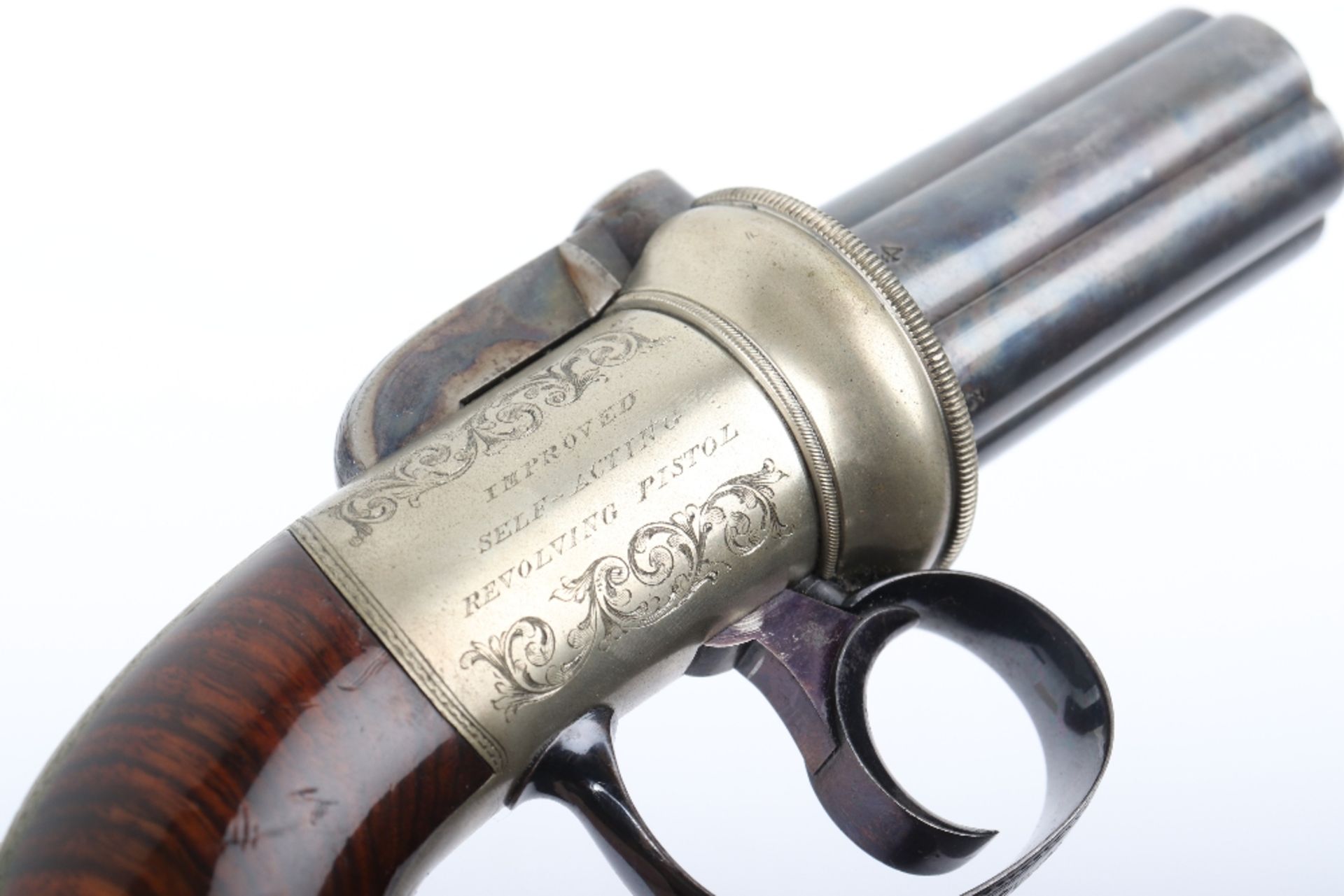 Good 6 Shot 172 Bore Self Cocking Percussion Pepperbox Revolver - Image 9 of 18