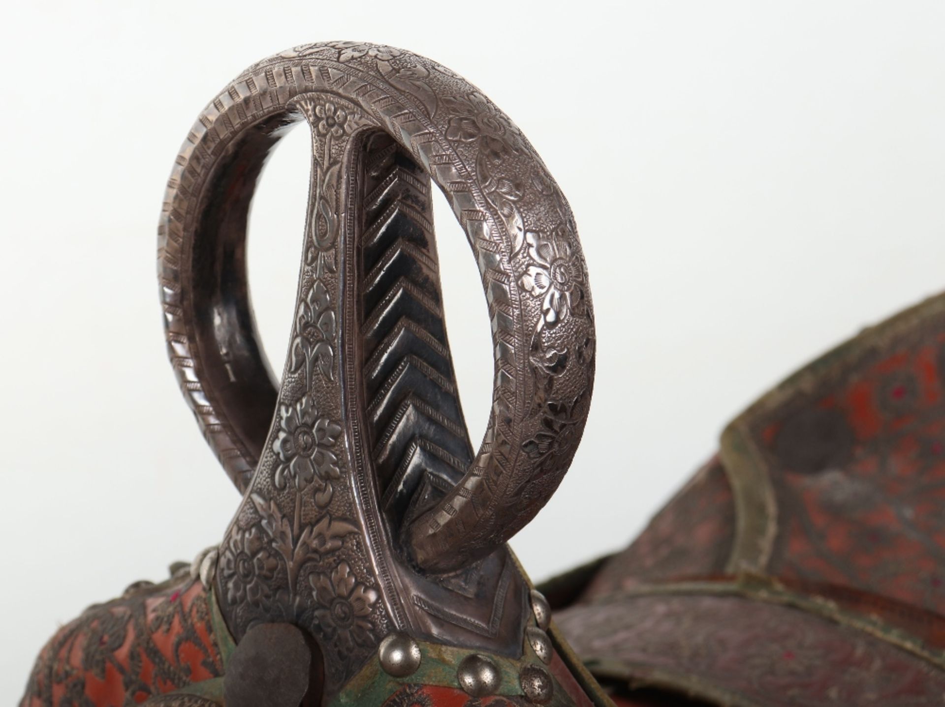 Fine and Scarce North Indian Saddle, Probably Late 19th or Early 20th Century - Image 3 of 12