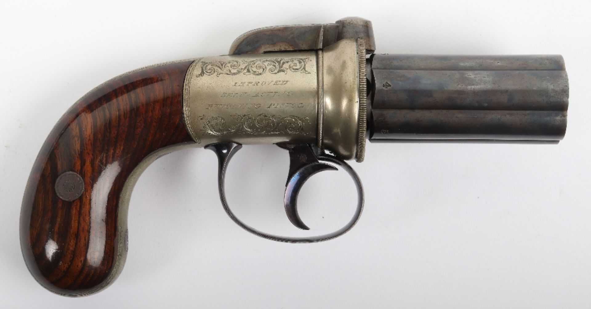 Good 6 Shot 172 Bore Self Cocking Percussion Pepperbox Revolver - Image 2 of 18