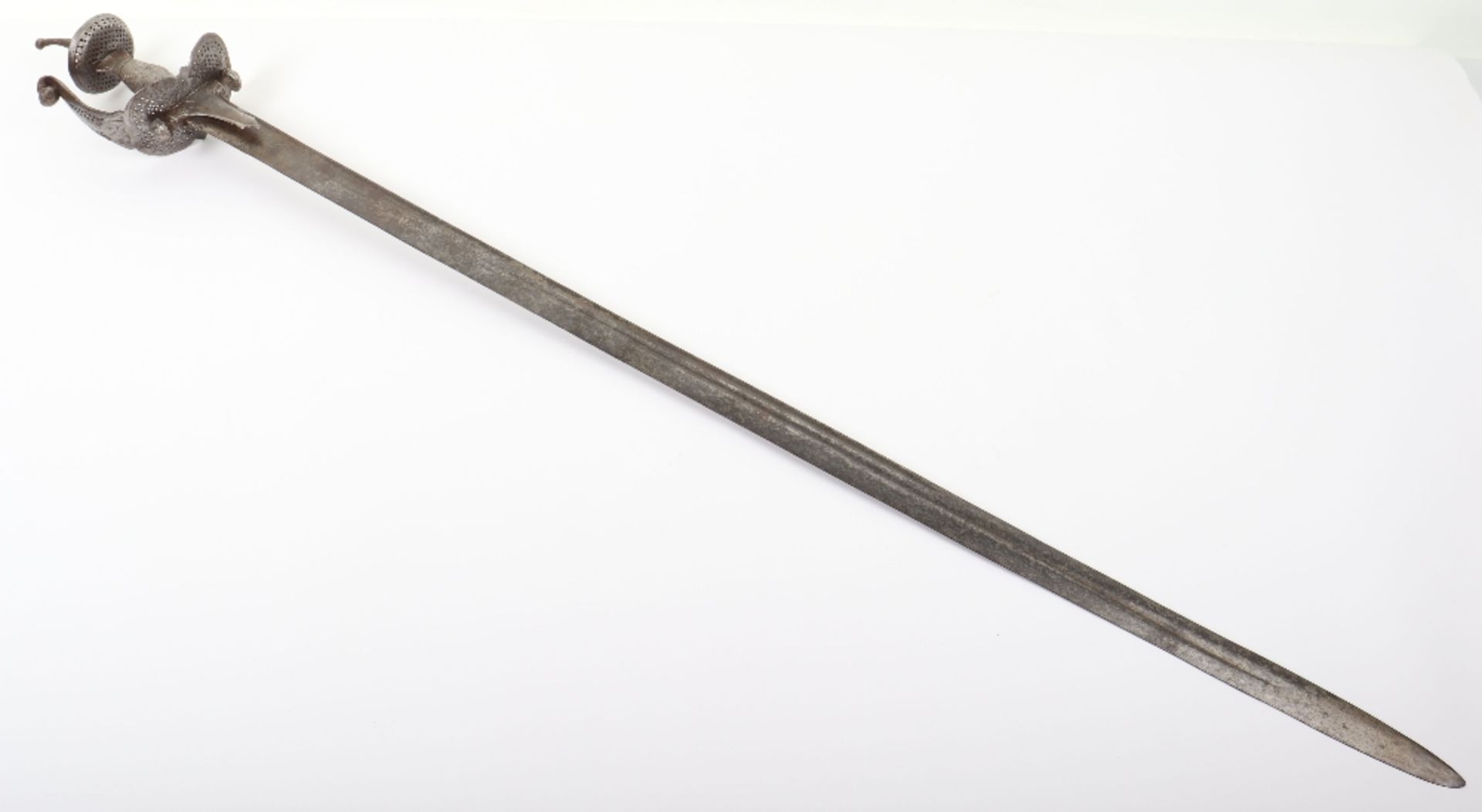 Mahrattan Semi-Basket Hilt Sword Khanda, Late 18th or Early 19th Century - Image 12 of 13