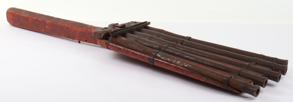 Rare Indian 5 Barrelled Matchlock Rampart Gun of ‘Duck’s Foot’ Type - Bild 14 aus 14