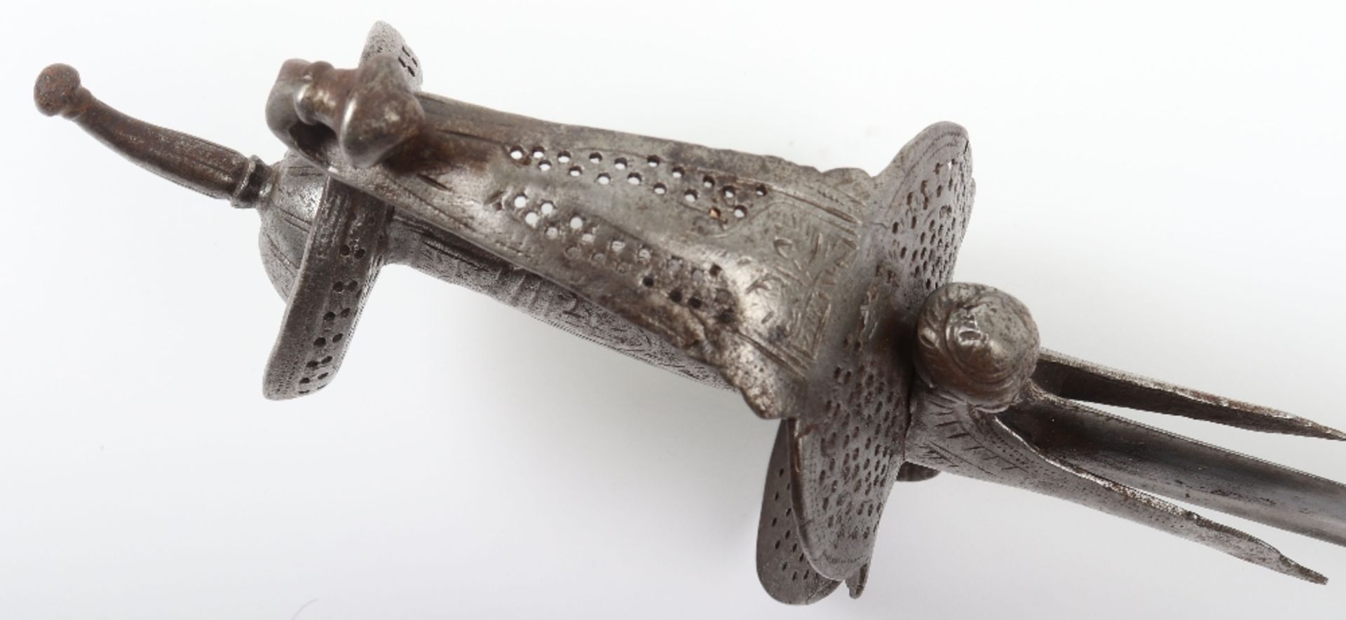 Mahrattan Semi-Basket Hilt Sword Khanda, Late 18th or Early 19th Century - Image 9 of 13