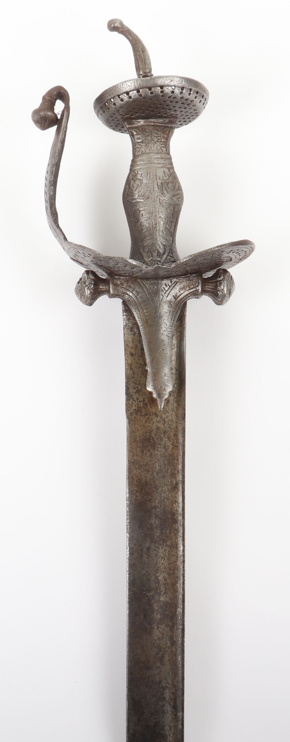 Mahrattan Semi-Basket Hilt Sword Khanda, Late 18th or Early 19th Century