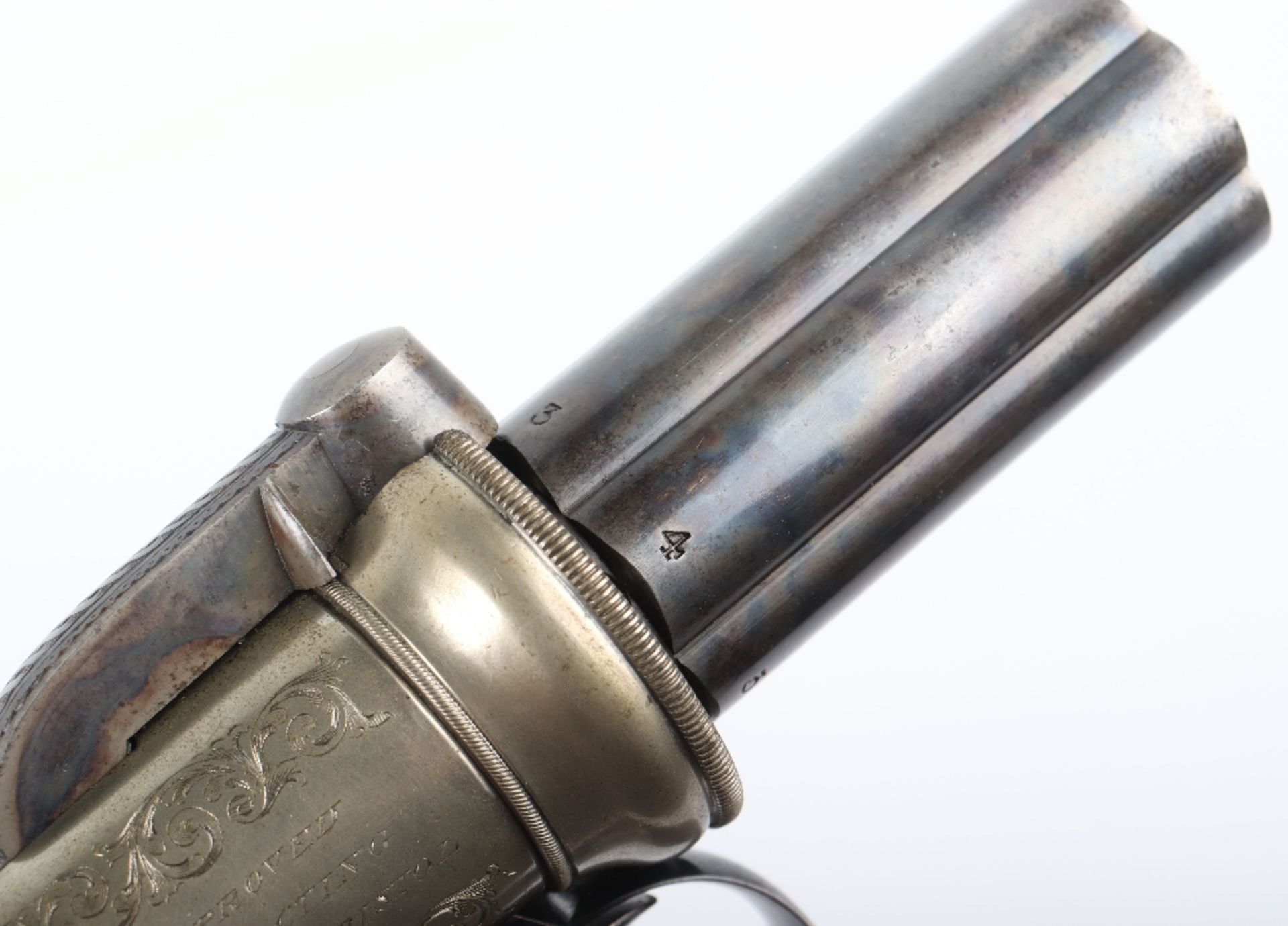 Good 6 Shot 172 Bore Self Cocking Percussion Pepperbox Revolver - Image 8 of 18