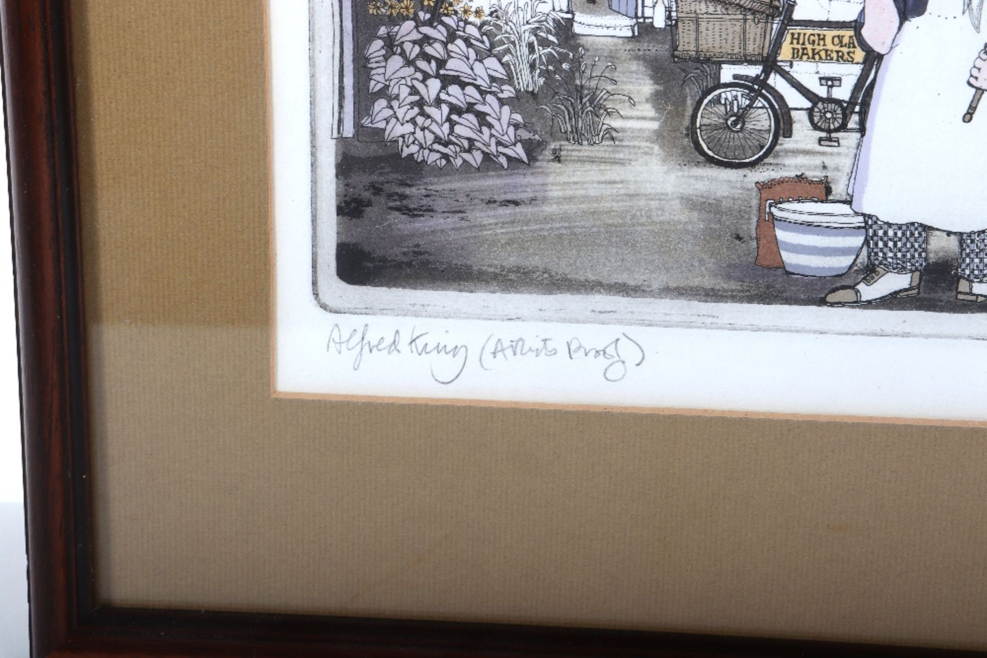 Graham Clarke, coloured etching “Alfred King” artists proof, signed - Image 3 of 5