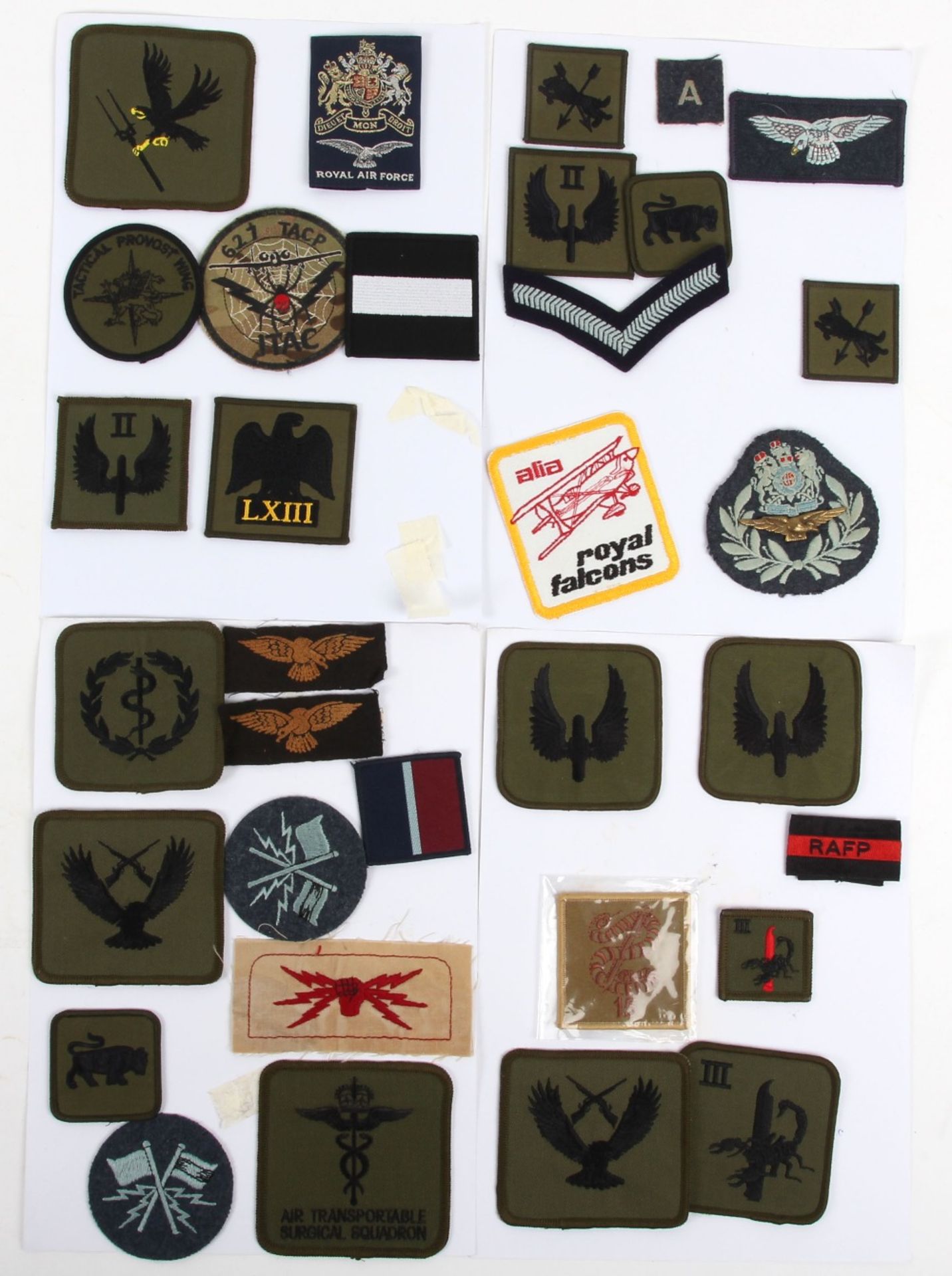 RAF and RAF Regiment cloth badges