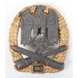 German Army / Waffen-SS 100 Engagements General Assault Badge