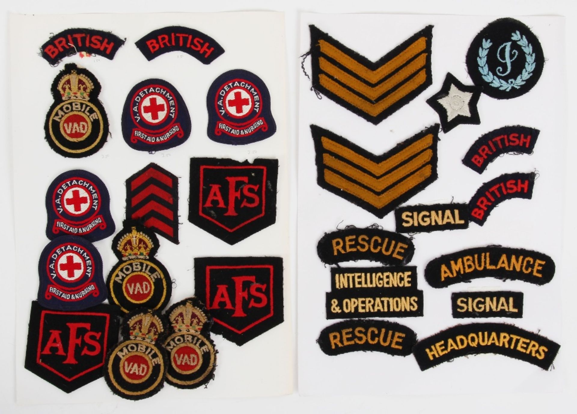 VAD and home front badges