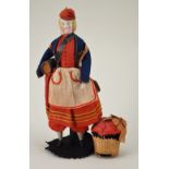 A rare Parian-type sewing ‘work table companion’ shoulder head doll, German circa 1860,