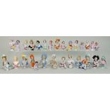 Collection of glazed china Half-Dolls, mainly German 1900-20s,