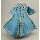 A good blue silk dolls dress for Bru Jne, French 1880s,