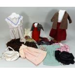 A collection of useful dolls dresses, underclothes and bonnets, various dates,