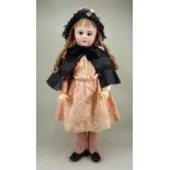 A large DEP bisque head doll, German for French market, circa 1910,