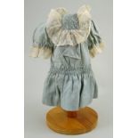 A sweet original eau de nil dolls dress for Bebe, French 1890s,