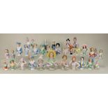 Collection of glazed china Half-Dolls, mainly German 1900-20s,