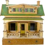 An unusual ‘Moko’ painted wooden dolls house, German 1920s,