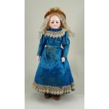 A scarce Simon & Halbig DEP 719 bisque shoulder head doll with swivel neck, German 1890s,