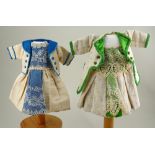 Two good 1880s style dolls dresses for French Bebe,