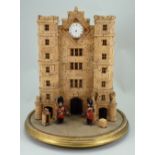An interesting folk art cork model castle, English 1832,