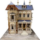 A large and impressive Moritz Gottschalk blue roof dolls house model: 2556/2 in original condition,