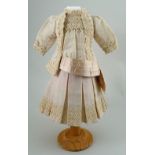 A good original pink/cream dolls outfit for size 8 Bebe, circa 1890,