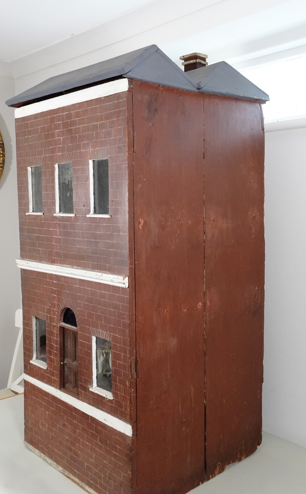 A wooden painted Victorian Dolls House and Milliners Shop, - Image 3 of 7