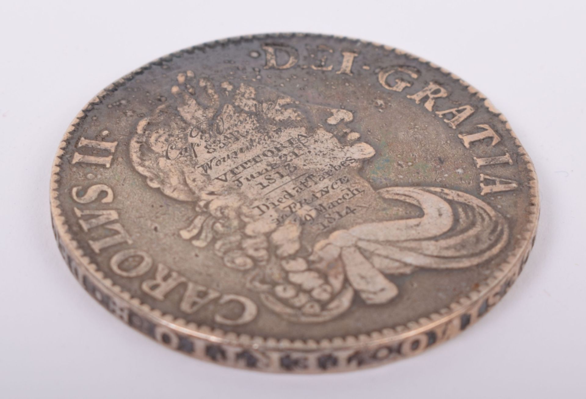 Charles II 1671 Crown Engraved to Captain J Venable 83rd (County of Dublin) Regiment of Foot - Bild 2 aus 7