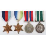 Historically Interesting Royal Naval Reserve Long Service Medal Group of Four, Crewman of the Armed