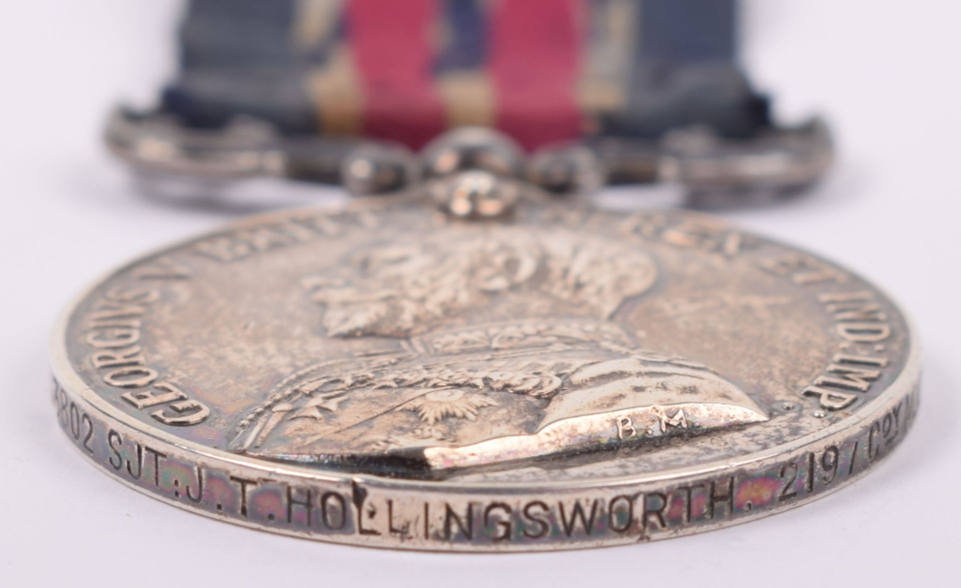 George V Military Medal (M.M) 219th Company Machine Gun Corps / East Surrey Regiment, Awarded for Ga - Bild 4 aus 7