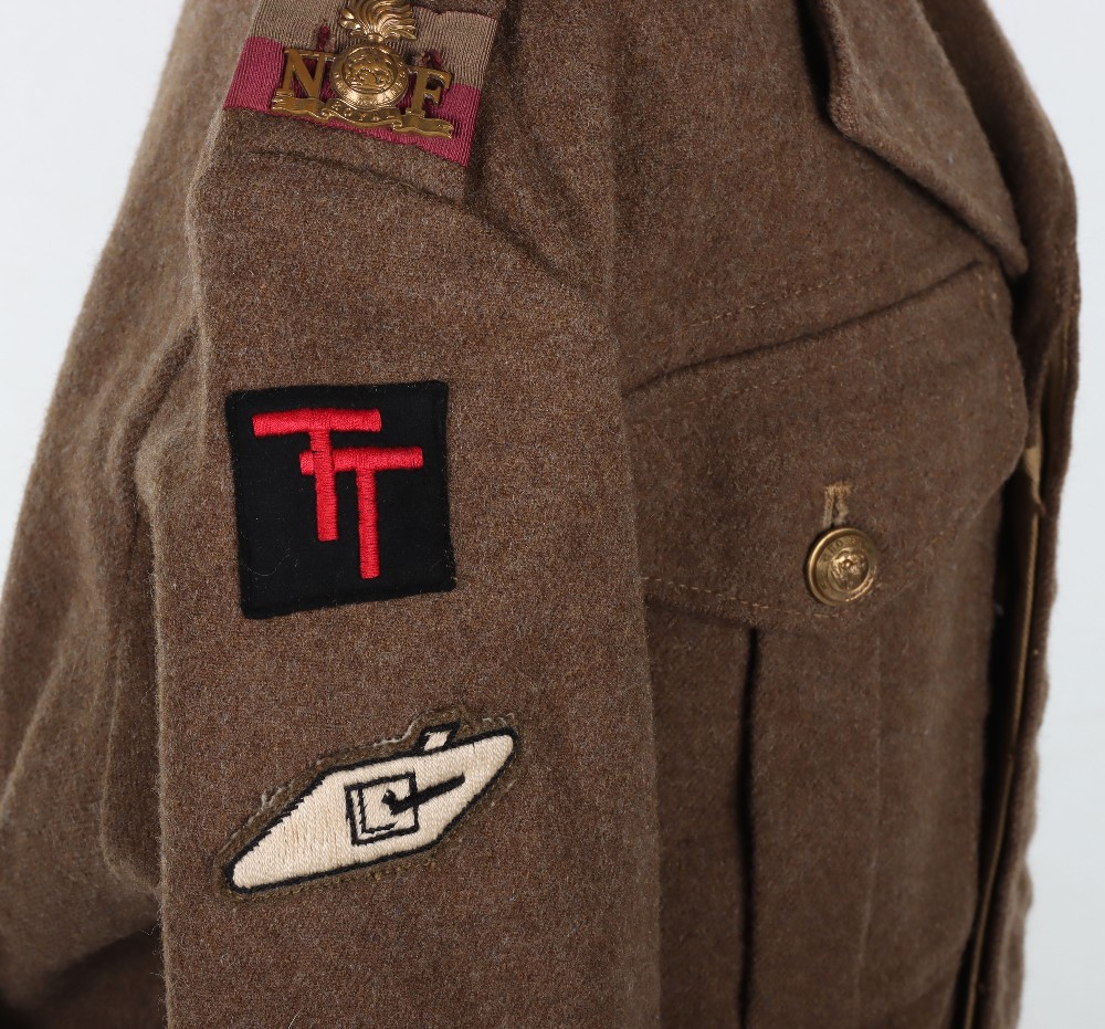 British 6th Battalion Royal Northumberland Fusiliers / 43rd Royal Tank Regiment (RTR) Battle Dress B - Image 3 of 12