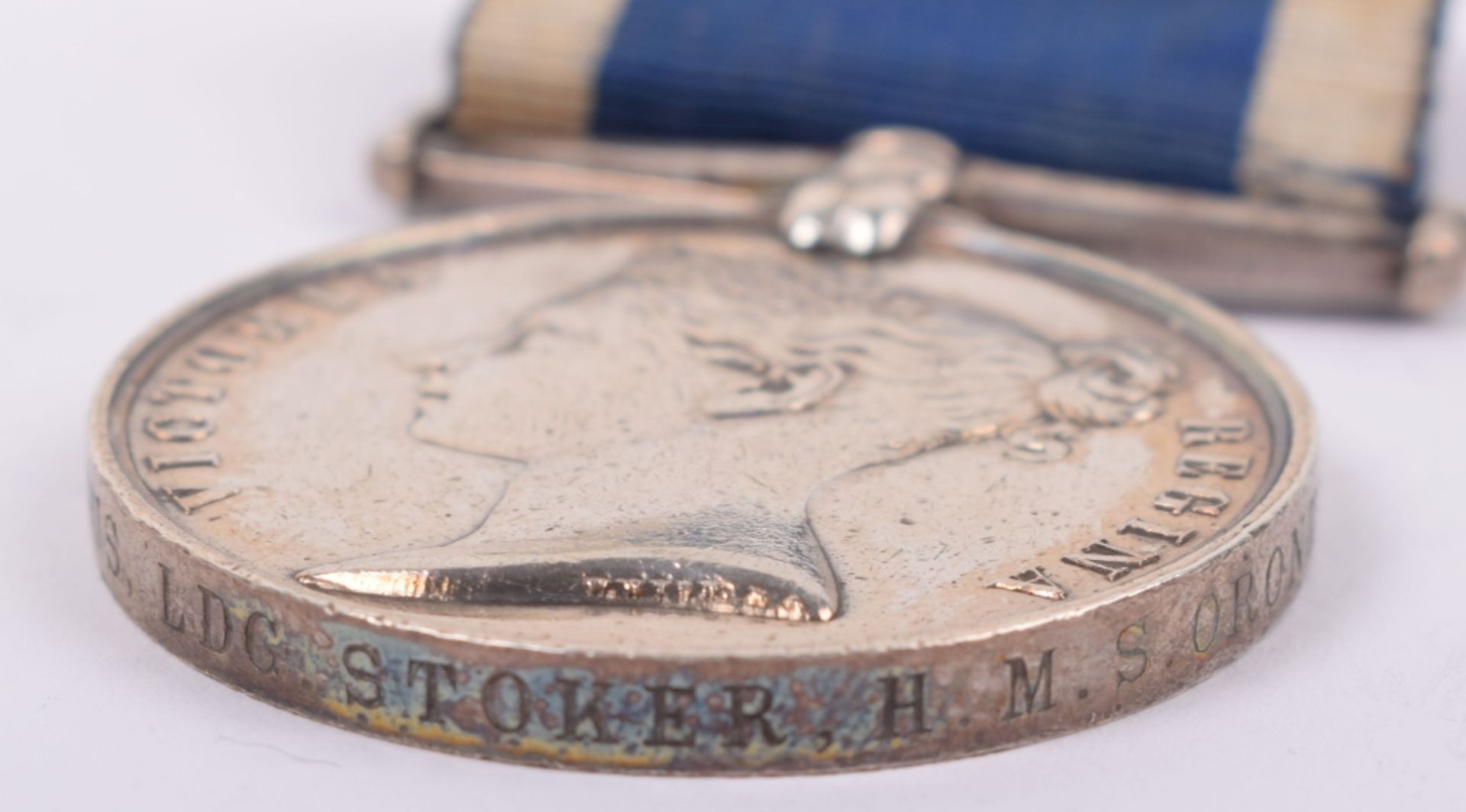 Victorian Naval Long Service Good Conduct Medal HMS Orontes - Image 5 of 7