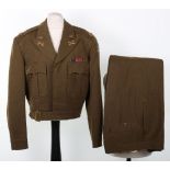 WW2 British Made American Ike Jacket Uniform Set of Major D Van Dusen 406th Field Artillery Group Aw