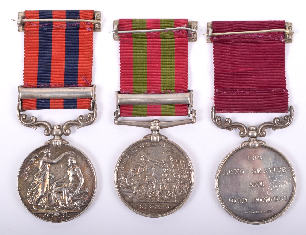 Victorian Indian General Service & Afghanistan Long Service Medal Group of Three Rifle Brigade - Image 8 of 9