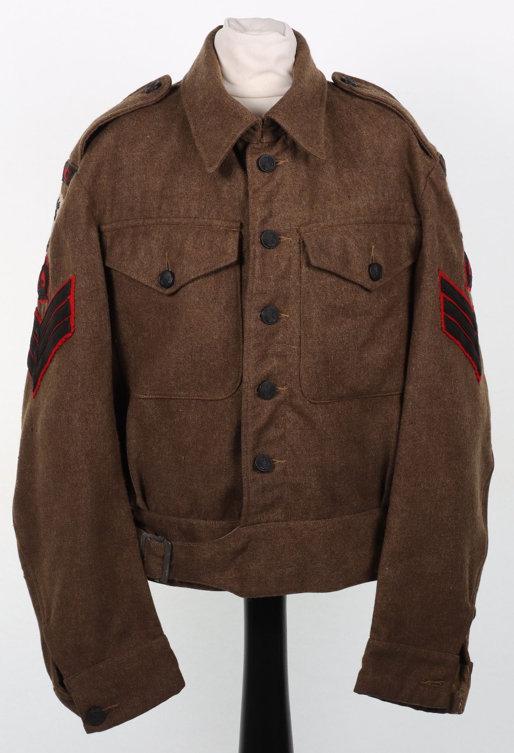 WW2 Kings Royal Rifle Corps 23rd Armoured Brigade Colour Sergeants Battle Dress Blouse - Image 14 of 14