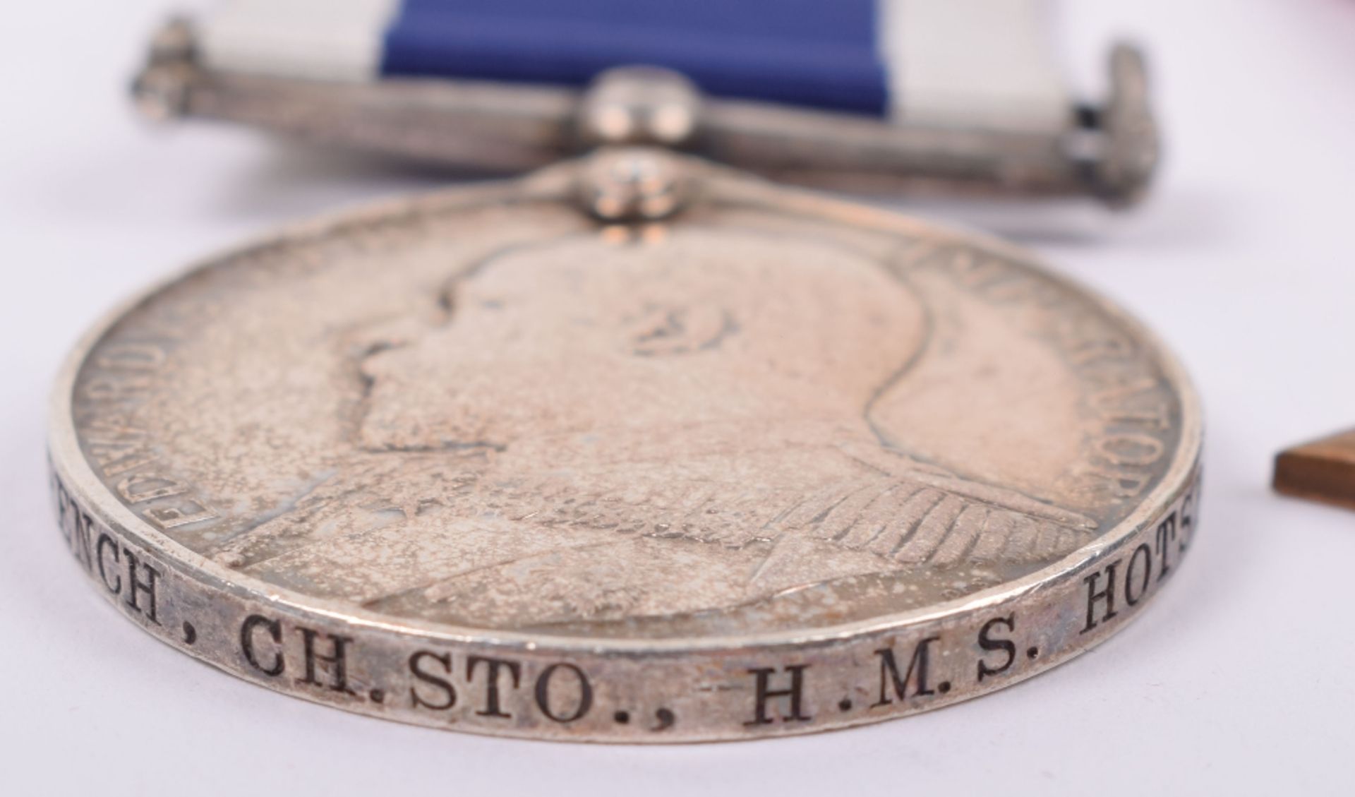 Edward VII Royal Navy Long Service Good Conduct Medal Group of Three HMS Hotspur - Image 3 of 7